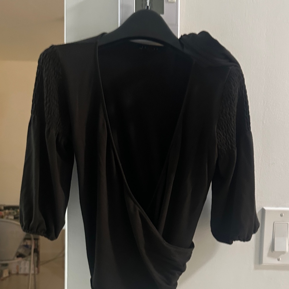 Theory Black Wrap Top